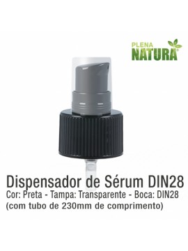 Dispensador de Serum - PRETO - (Boca: DIN28 - tubo até 230mm)